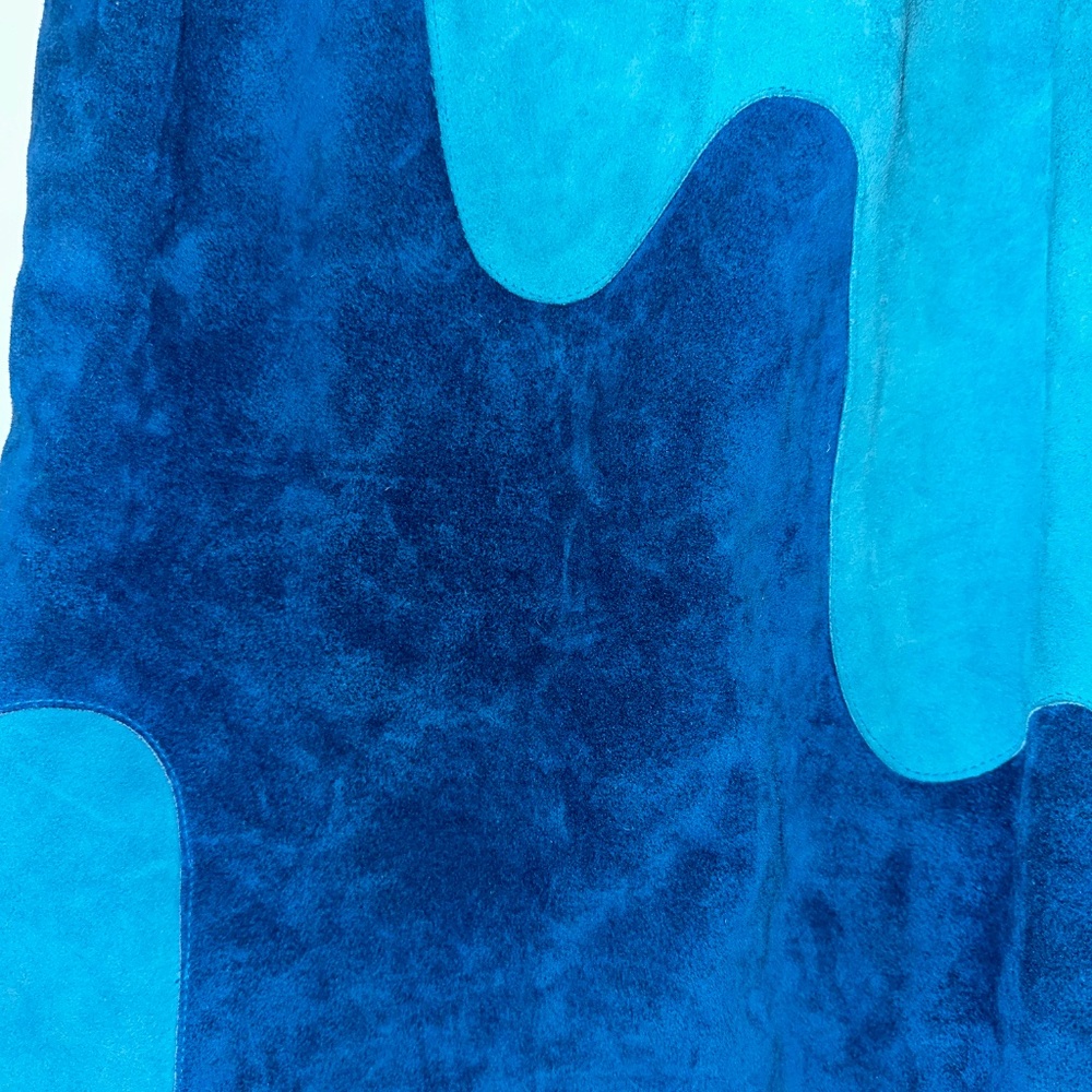 Retro Mod Suede Colorblock Minibold Blues, Vintag… - image 3